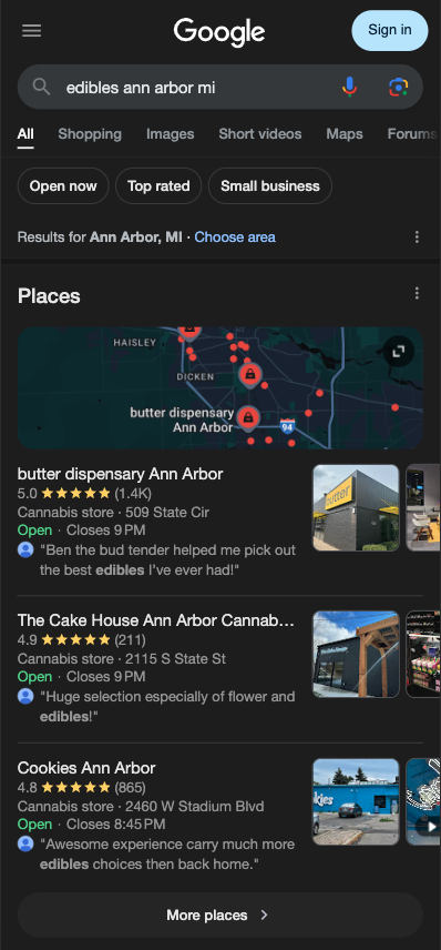 search results page